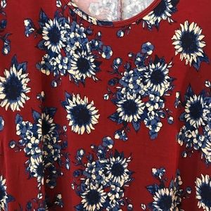 XS lularoe perfect T patriotic sunflowers
